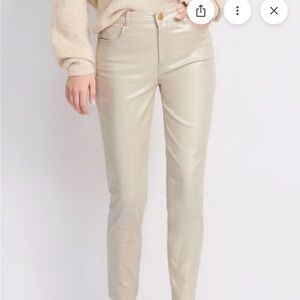 Kut from the Kloth Charlize Coated High Rise Cigarette Jean Rose Gold